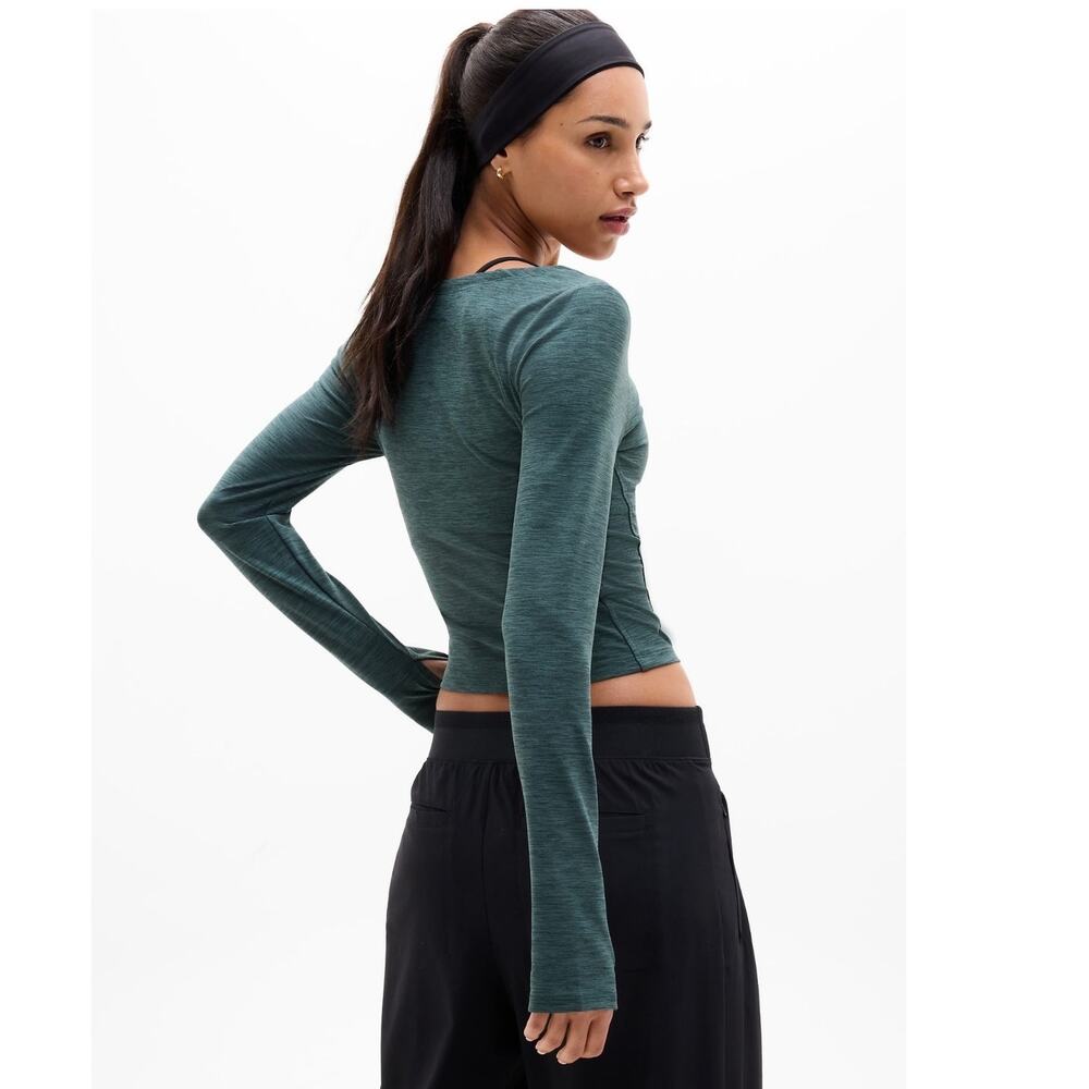 NWT ATHLETA | SoftLuxe Top Long Sleeve Green Medium - Picture 2 of 10